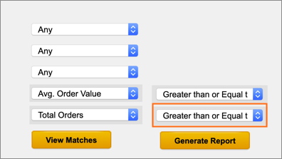 The Greater than or equal to option.