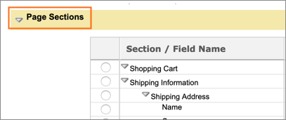The Page Sections section.