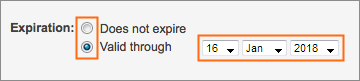 The Expiration option.
