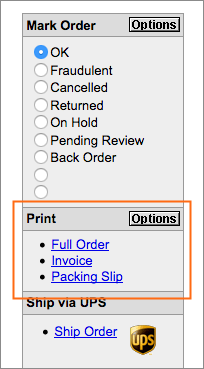 The Print Options dialog