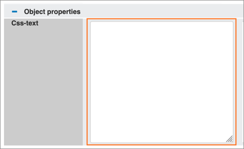 The CSS-text field.