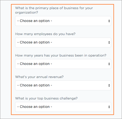 Creating your Small Business profile.