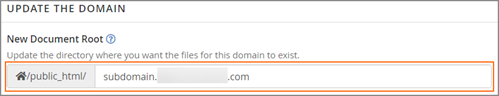 Subdomain Edit Field.