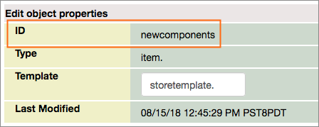 The category ID is under Edit object properties.