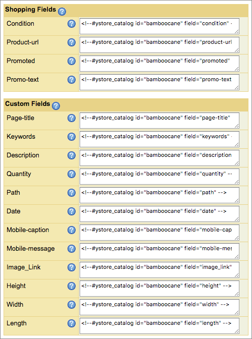 Store Tags for a specific item.