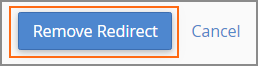 The Remove Redirect button on the Confirmation page.