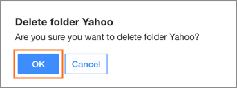 Confirm that you wish to delete the folder.