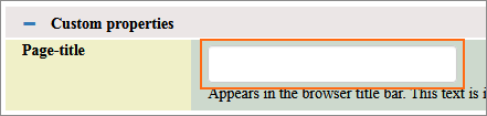 The Page-title field