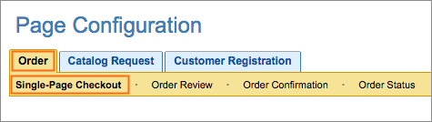 The Order tab and Single-Page Checkout link.