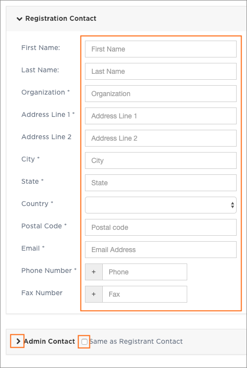 Registrant Contact information.