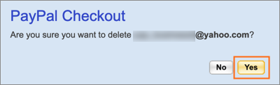 Confirm you wish to delete PayPal Checkout.