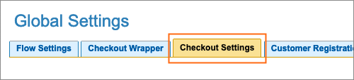 The Checkout Settings tab.