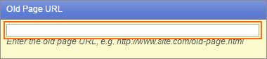 The Old Page URL field