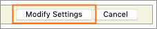 The Modify Settings button.