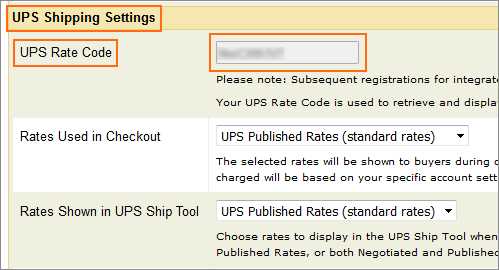 The UPS Rate Code