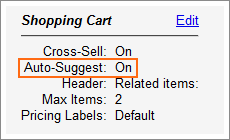 The Cart Options dialog.