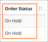 An order On Hold in the all-new Order Manager.