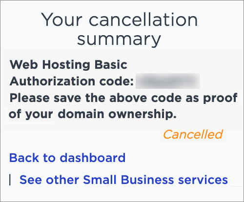 Your cancellation confirmation.