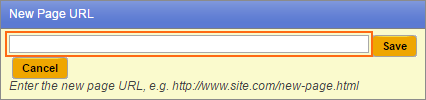 The New Page URL field