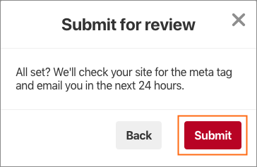 The Submit for review dialog.