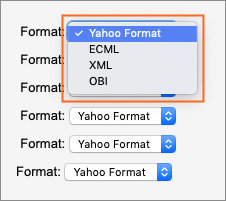 Select an order format.