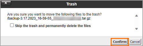 Confirm File Delete.