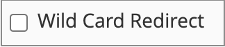 The Wild Card Redirects checkbox under Add Redirects.