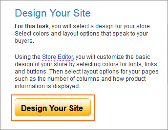 The Design Your Site button