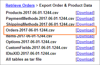 Download Orders.csv.