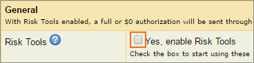 Uncheck the Yes, enable Risk Tools checkbox.