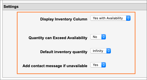 The Settings section.