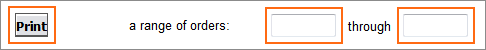 Picture of Order Manager Print Order Range dialog