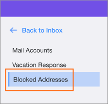 The Blocked Addresses option.