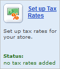 Open for Business - Set up Tax Rates button