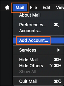 Adding a mail account.