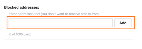 Add an email address you wish to block.