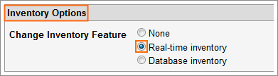 The Real-time Inventory option.