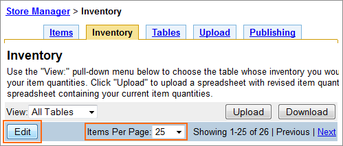 Picture of Catalog Manager Inventory Page Header