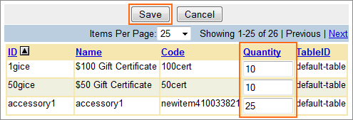 Picture of Catalog Manager Inventory Quantity Fields