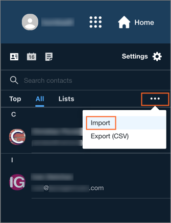 The Import option.