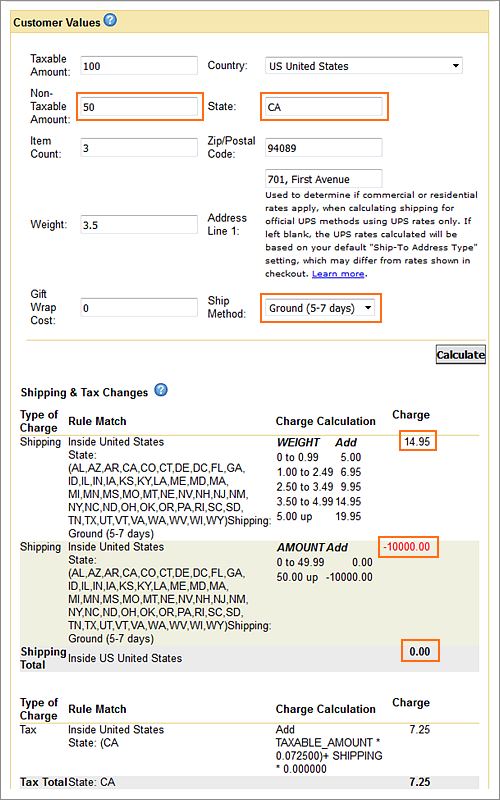 The Shipping & Tax Test