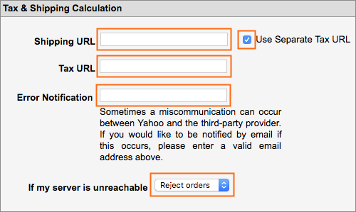 The Tax & Shipping Calculation section.