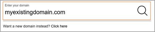 Enter your existing domain.