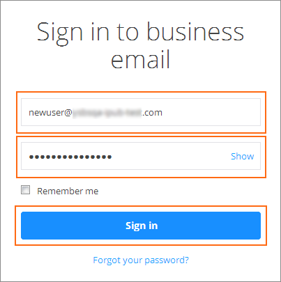 Sign in with your username and temp password.