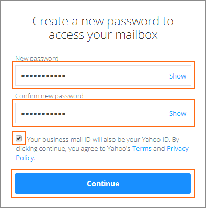 Create a new password.