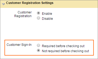 Select Required before checking out.