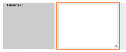 The Final-text field.