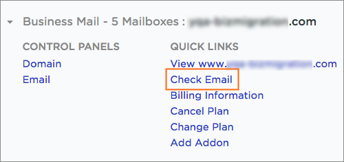 The Check Email link.