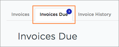 The Invoices Due tab.