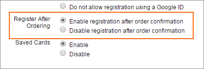 Enable registration after order confirmation.